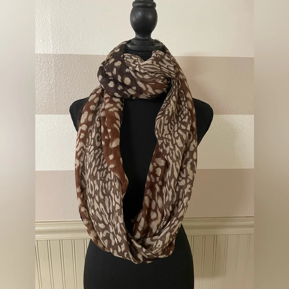 Leopard Print Brown Scarf